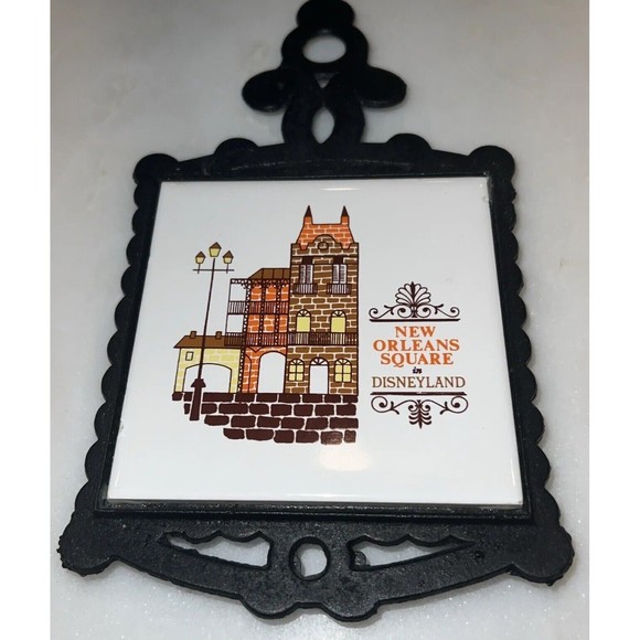 Disneyland New Orleans Square Trivet Tile Hot Plate Walt Disney 60’s Souvenir - Picture 2 of 7